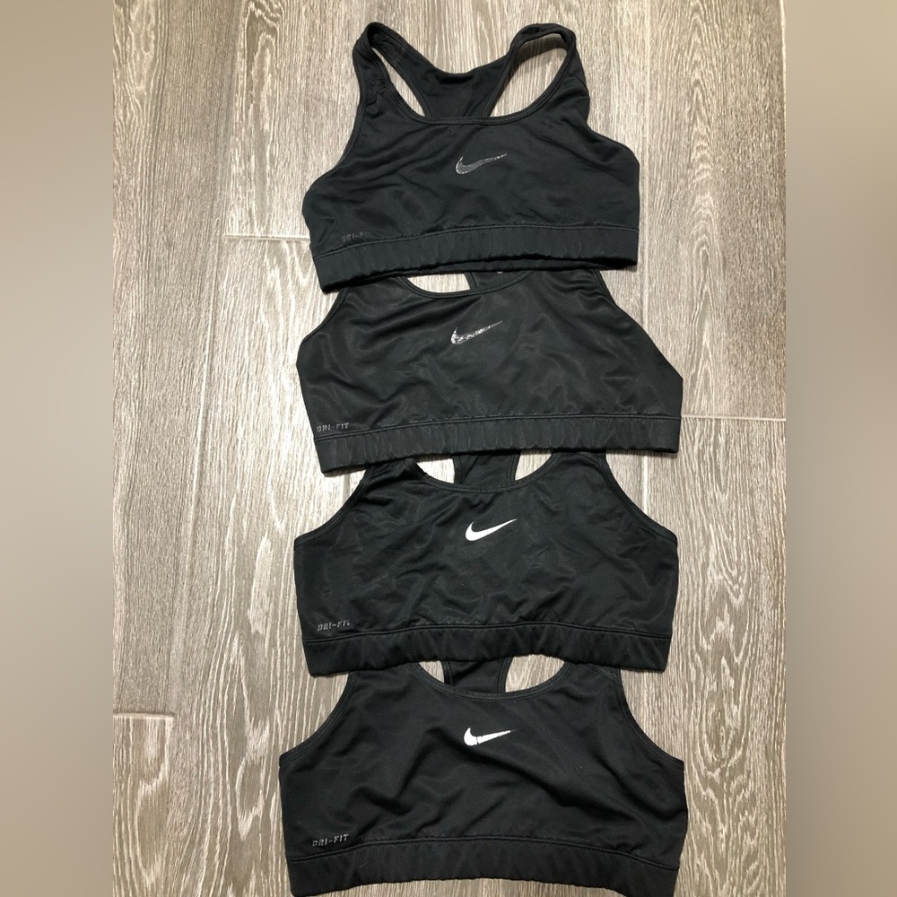 4 Lg black nike compression sports bra